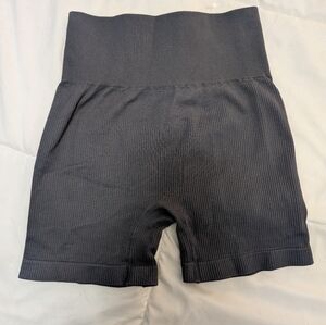 Gray high waisted yoga shorts